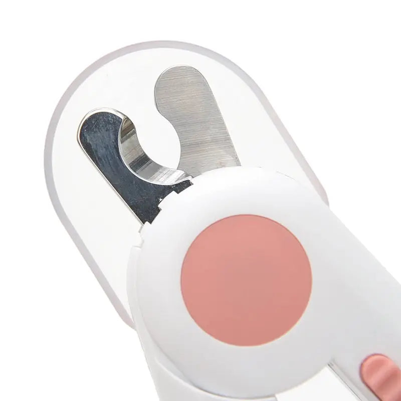 Coupe-griffes pour chat avec lumière intégrée - Coupe-griffes précis blanc et rose avec ongles roses