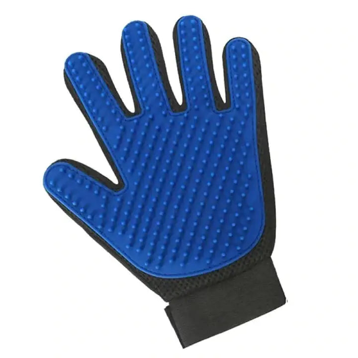 Glovicat Cat Glove - Un gant bleu et noir pour enlever les poils morts dans un chat