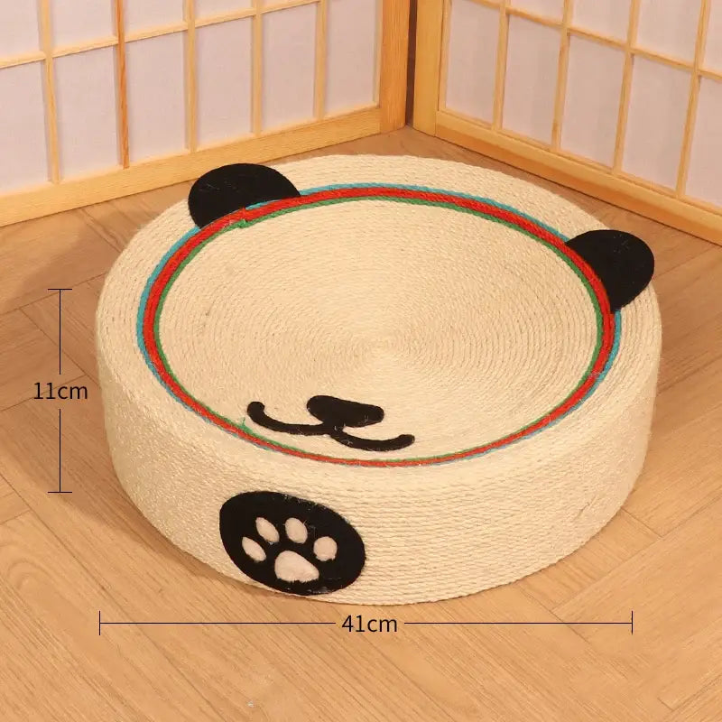 Poteau à gratter pour chat : Panier adorable à visage de chat noir pour vos amis félins