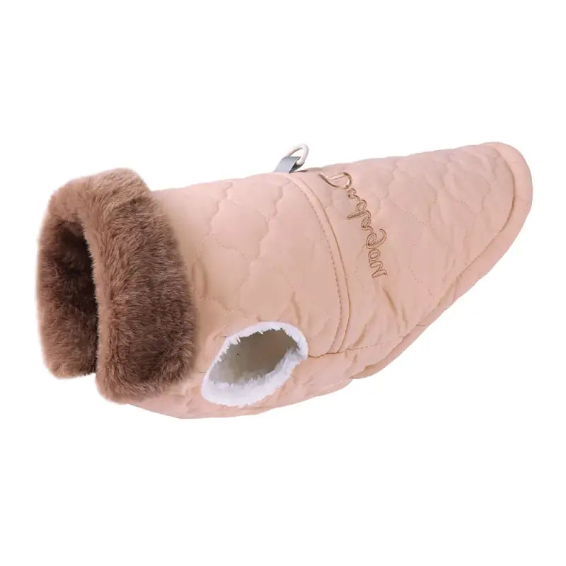 Manteau d’hiver pour chien avec collier en fourrure pour animaux de compagnie et animaux domestiques