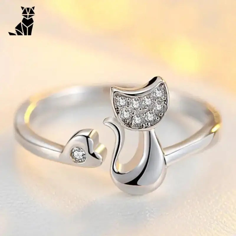 Bague Chat En Argent Aux Sublimes Reflets De Diamant