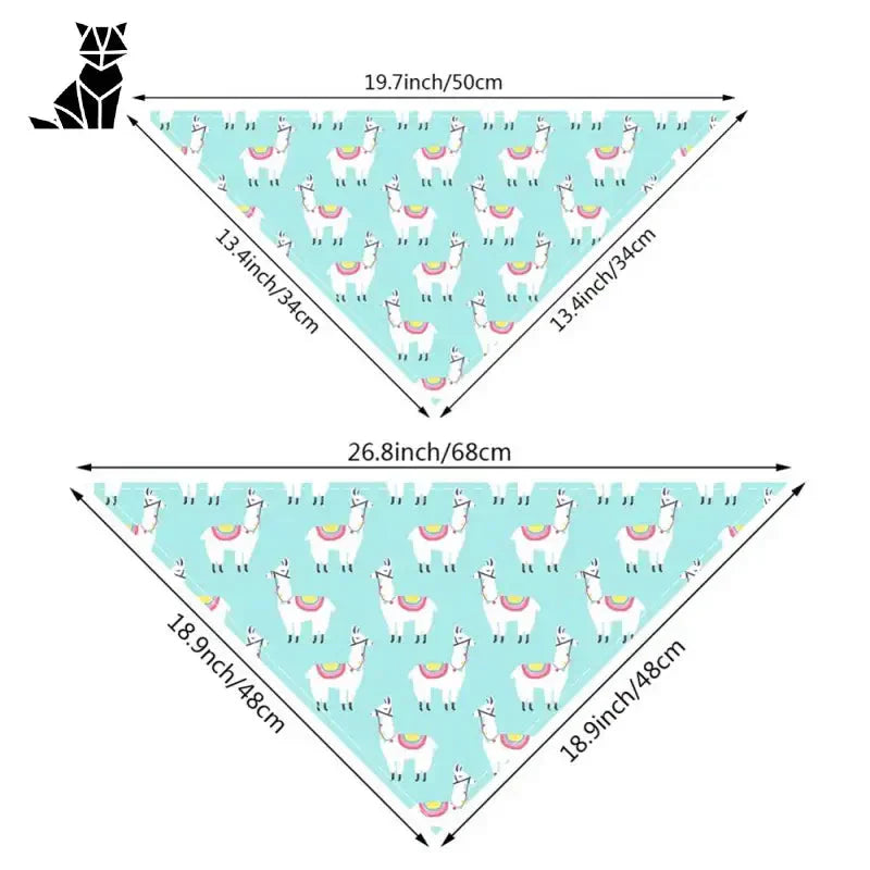 Bandana pour berger australien avec petits motifs formant un triangle