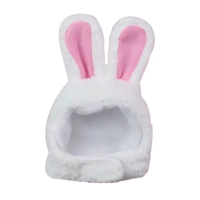 Bonnet de lapin blanc avec oreilles roses - chapeau de chat festif aux oreilles pour animaux de compagnie