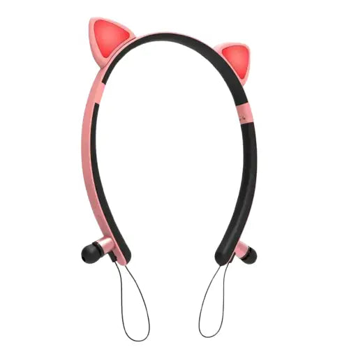Casque Audio Mignon Avec Serre-tête Bluetooth En Forme De Chat - Rose Transparent Background