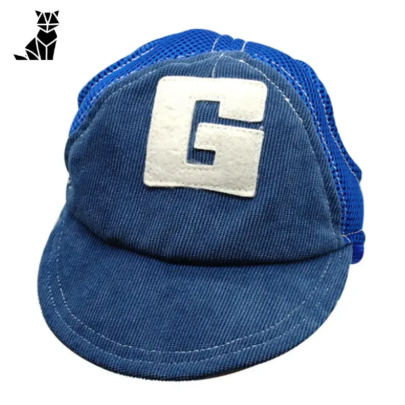 Casquette chic en denim pour chiens avec un chapeau bleu stylé doté d’un G blanc pour plus d’allure