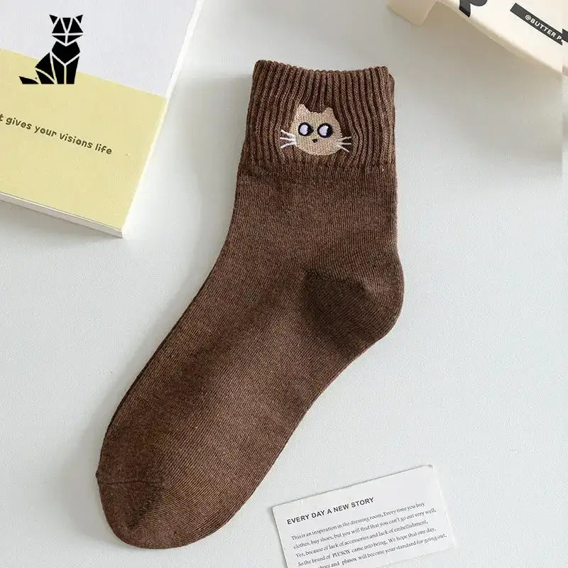 Chaussettes Chats Adorables Pour Un Confort Tout En Douceur - Marron