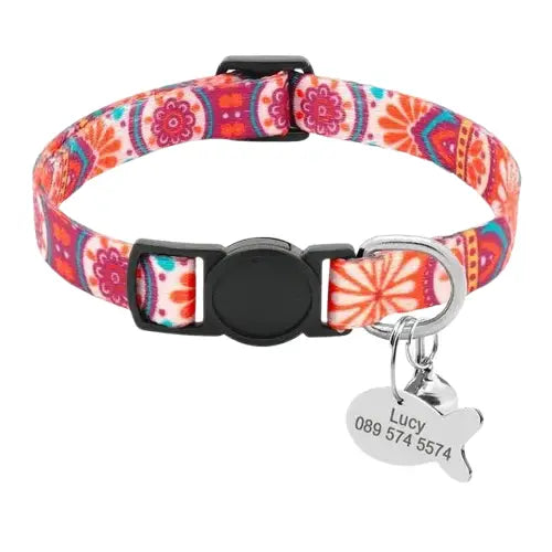 Collier Anti - Étranglement Chat Avec Médaille Transparent Background