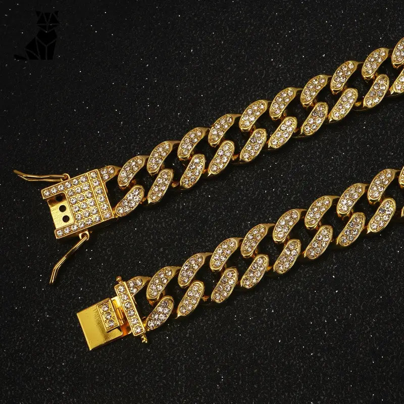 Collier Chien Chaîne Cubaine Ornée de Diamant