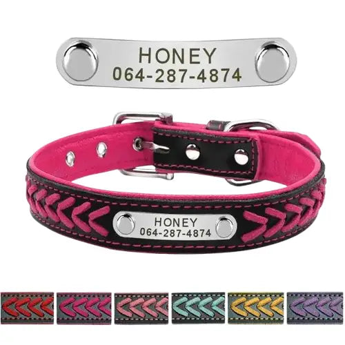 Collier Chien En Cuir Personnalisable Transparent Background