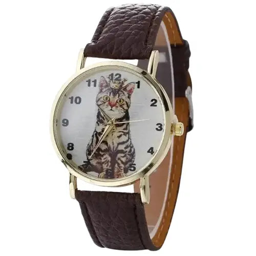 Montre Chat Reine: élégance Et Fonctionnalité Pour Femmes - Marron Transparent Background