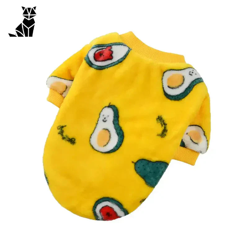 Pull jaune pour chien avec motif d’oiseaux : Pull douillet pour chats, qualité supérieure, tissu chaud